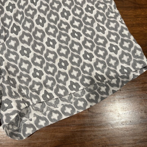 Cynthia Rowley Shorts Women 6 Gray Geometric Pattern Linen - Picture 4 of 14